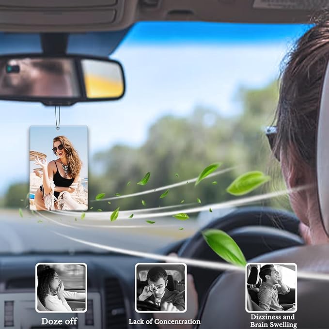 Custom Air Freshener for Car, Personalized Air Fresheners, Custom Double Sided photo Air Freshener, for Wardrobe,Bathroom and Hanging Ornaments (Round)