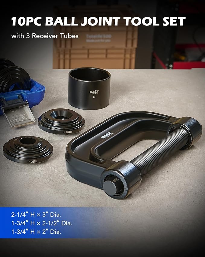 Orion Motor Tech Ball Joint Press Kit, Heavy Duty Ball Joint Removal Tool with 4wd Adapters, Ball Joint Tool for Most 2WD and 4WD Cars and Light Trucks