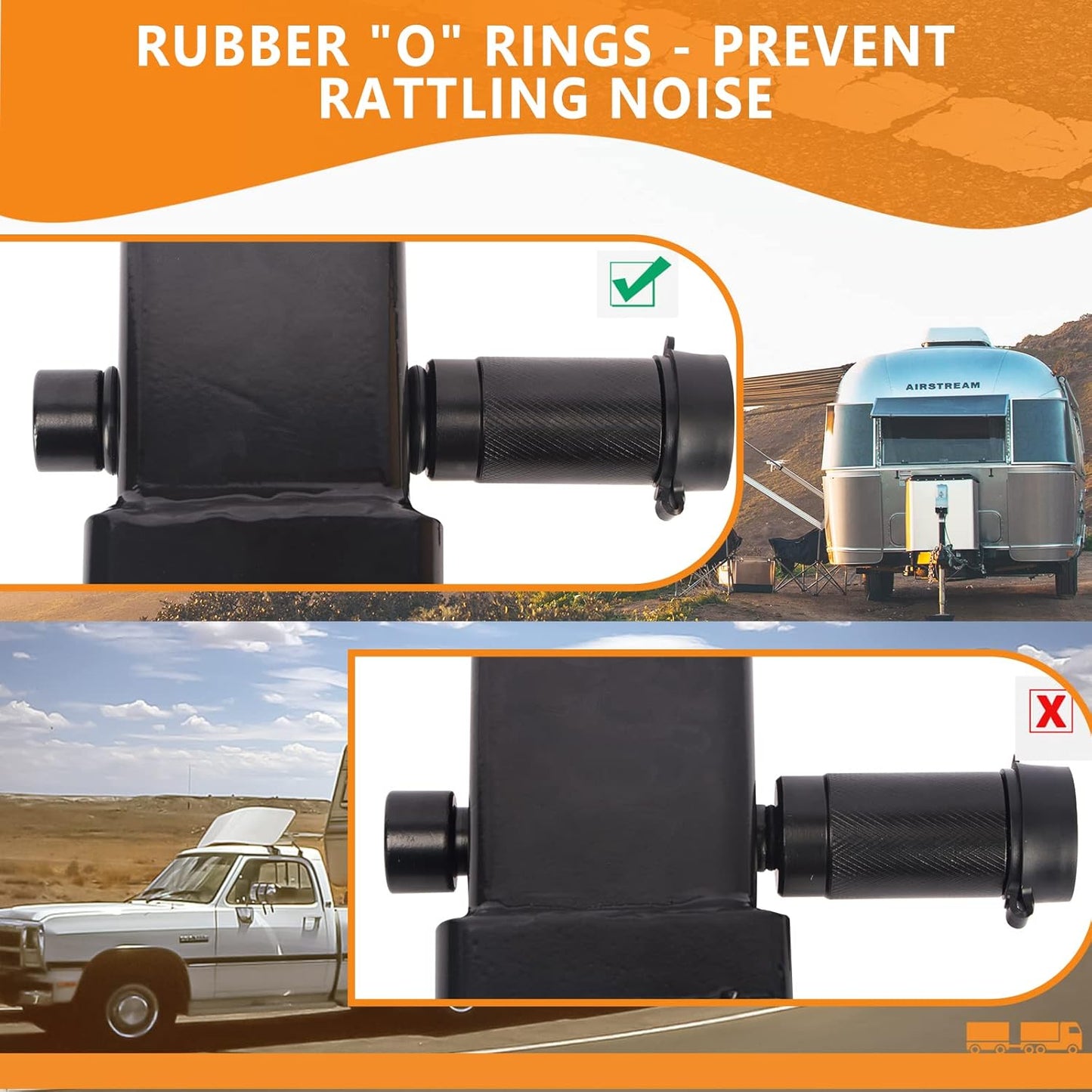 Trailer Hitch Locks, Hitch Lock with 5/8'' Pin Fits Class III IV 2" Hitch Receivers, Tow Hitch Lock with Anti-Rattle O-Rings for Trailer Truck Car Boat (4 Pack)