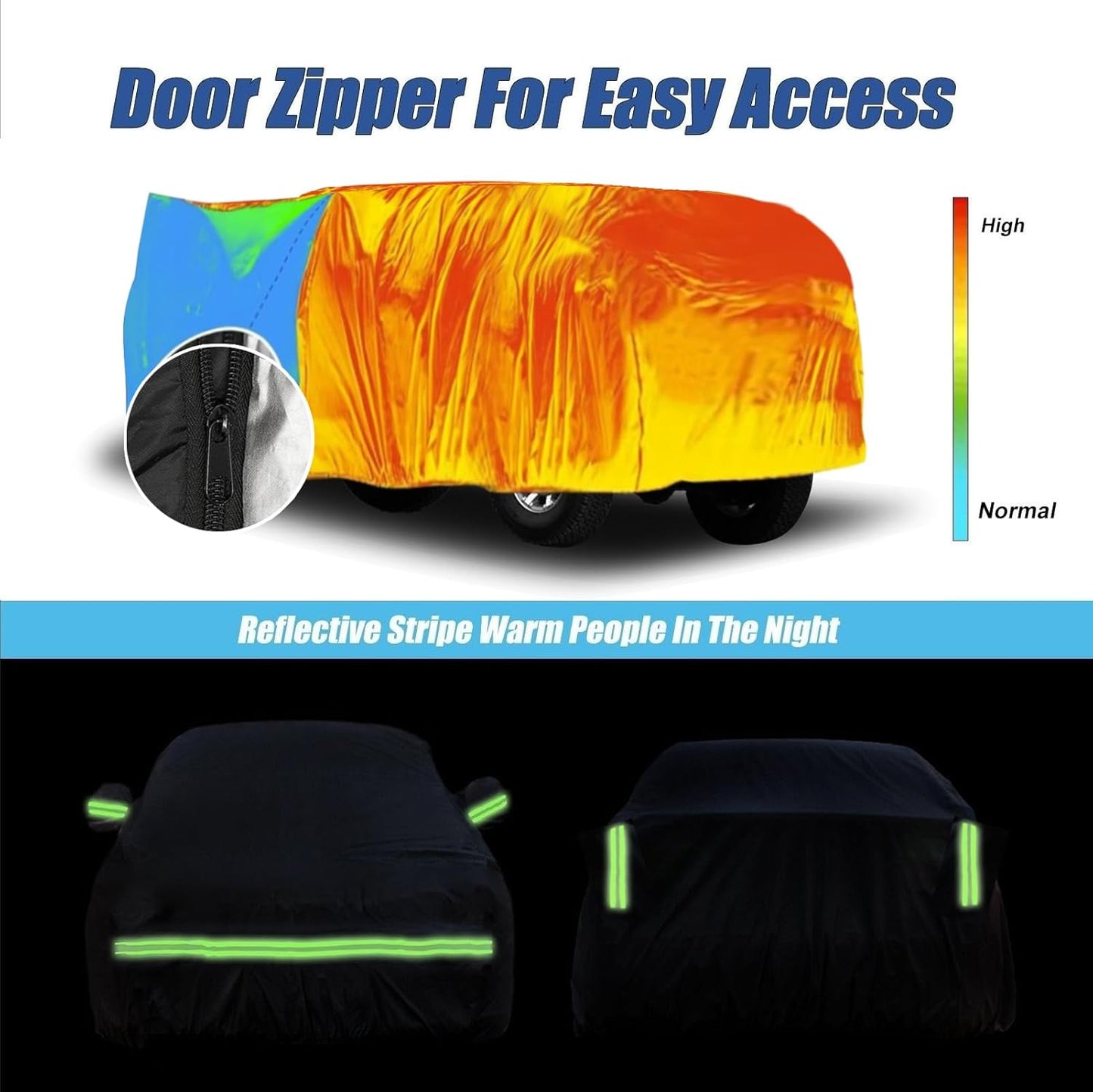 Waterproof Car Covers for Hummer H2 SUV 2002-2009 (Black) 210T Custom 6 Layers Heavy Duty Waterproof All Weather Protection Outdoor