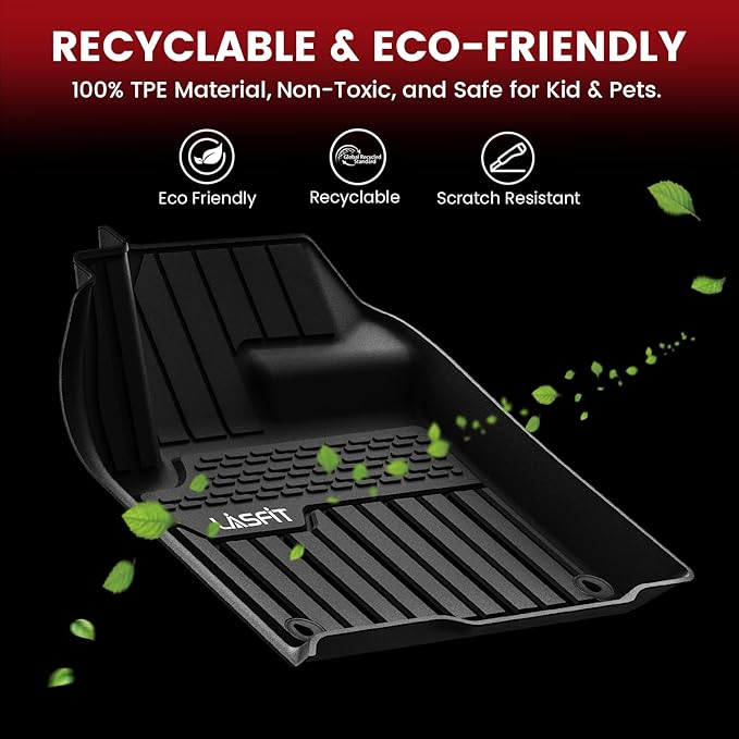 LASFIT Floor Mats Fit for Land Rover Range Rover Sport 2014-2022, Custom Fit TPE All Weather Waterproof Floor Liners 1st & 2nd Row Car Mats, Black, Easy to Clean