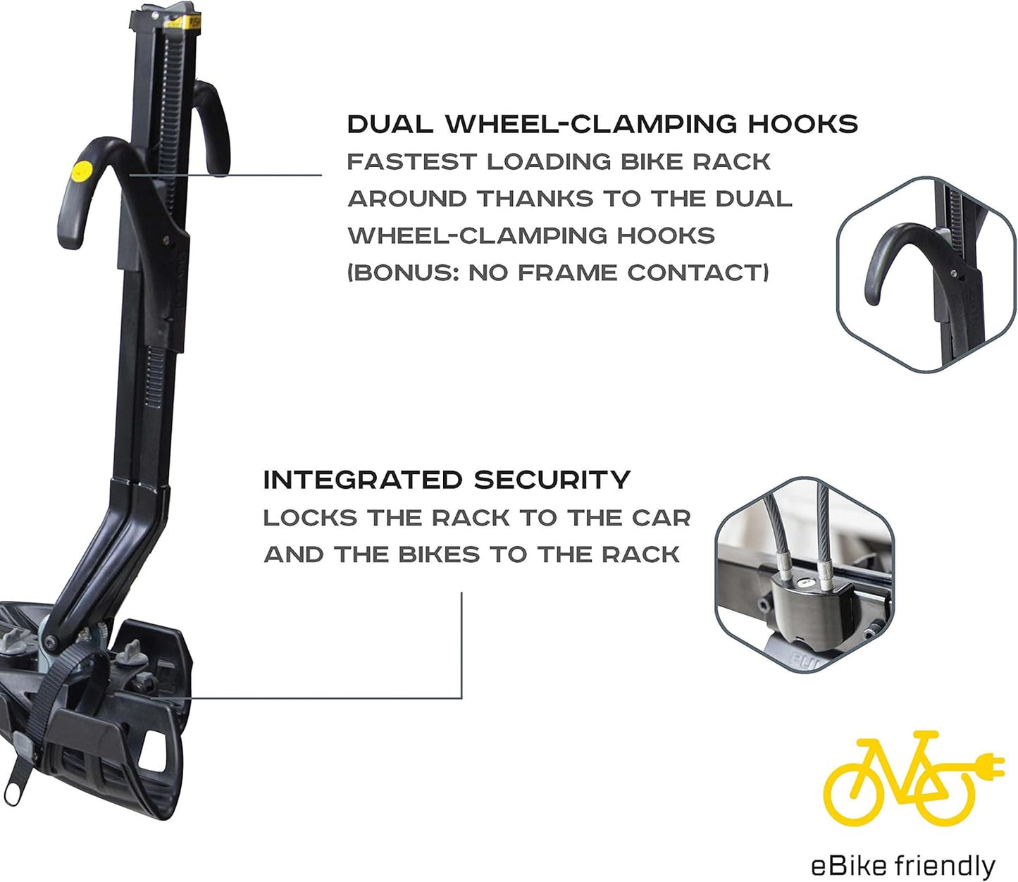 Saris SuperClamp EX 2-Bike HD Hitch Rack – RV Compatible, Lightweight Platform Bike Carrier for SUV, Truck, RV– Tilting Design, Secure Wheel Clamping, Fits Road, Mountain, E-Bikes – 2" Hitch Receiver
