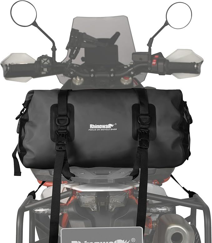 Rhinowalk Motorcycle Saddle Bag Motorbike Travel Tail Bag 20L Waterproof Pannier Storage Bag Motor Bike Accessories Powersports Luggage (Black)