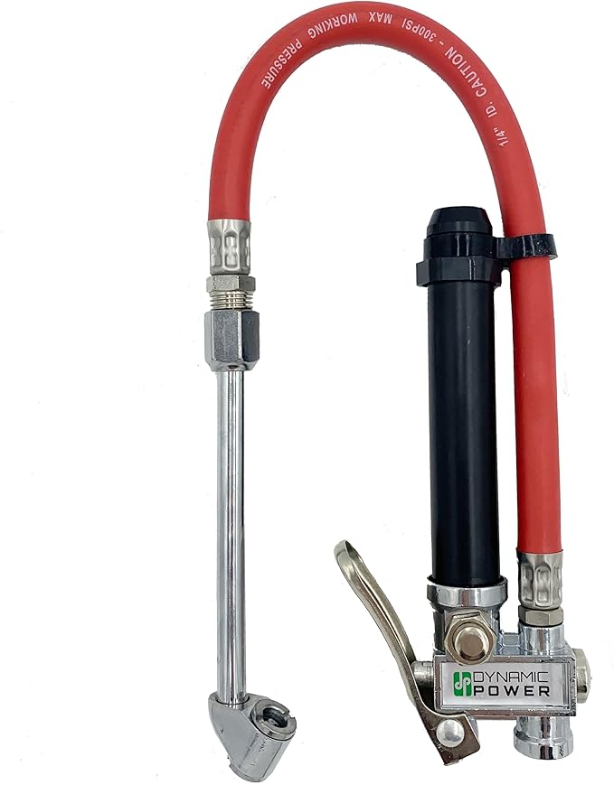 Dual Foot Chuck Inflator with 12“ Rubber Hose, 1/4" Female NPT. D-TG-6
