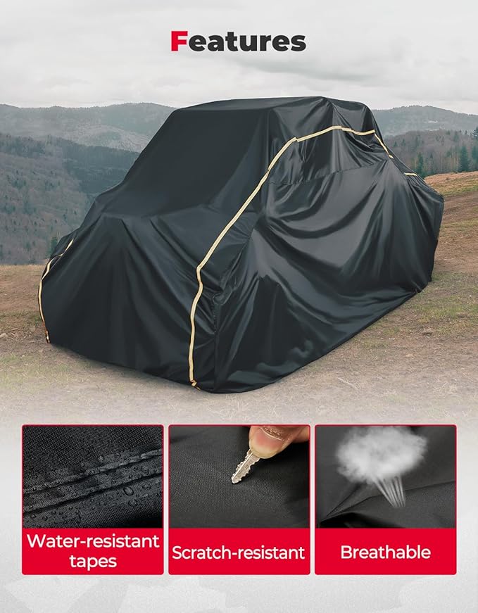 KEMIMOTO UTV Cover 4 Seater Compatible with Polaris RZR Pro XP 4, Ranger Crew 1000, Kawasaki Teryx KRX 4 1000, Can-Am Defender MAX, Commander MAX, Uforce 1000 XL, Pioneer 1000-6, 162''x66''x73''