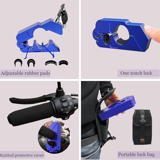 Motorcycle Throttle Lock - Heavy Duty Motorcycle Locks Anti Theft, Motorcycle Accessories for Moped Dirt Bike Scooter and ATV