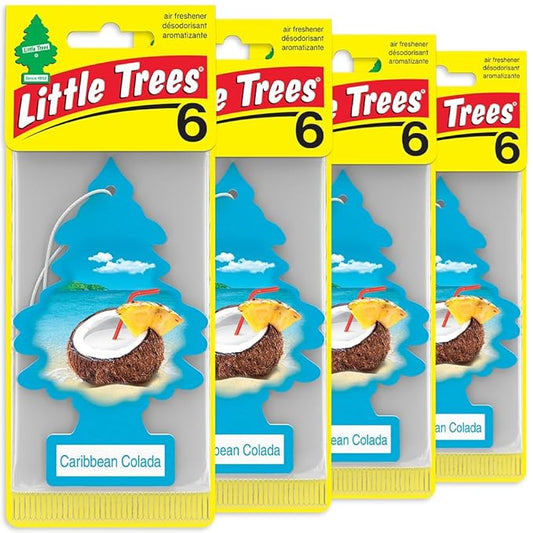LITTLE TREES Car Air Freshener | Hanging Tree Provides Long Lasting Scent for Auto and Home | Caribbean Colada, 24 Air Fresheners