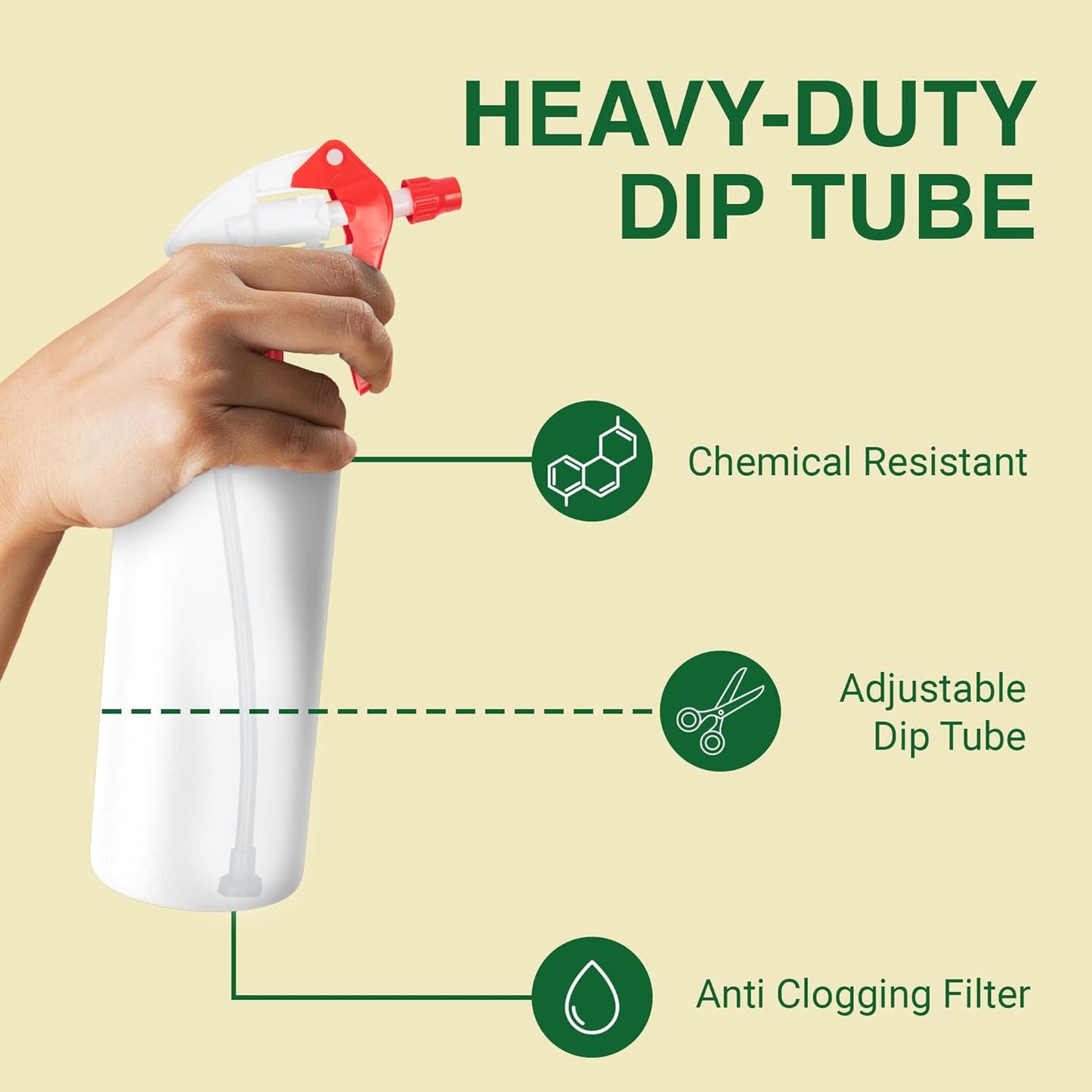 Spray Bottle Nozzle Replacement, Bottle Tops Only - Sprayer Nozzle Triggers for Heavy Duty, Commercial, Home Cleaning Solutions - Fits 8,16,24,32 oz Plastic & Glass Bottles, Red 24 pack