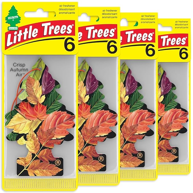 Little Trees Car Air Freshener | Hanging Tree Provides Long Lasting Scent for Auto and Home | Crisp Autumn Air, 24 Air Fresheners