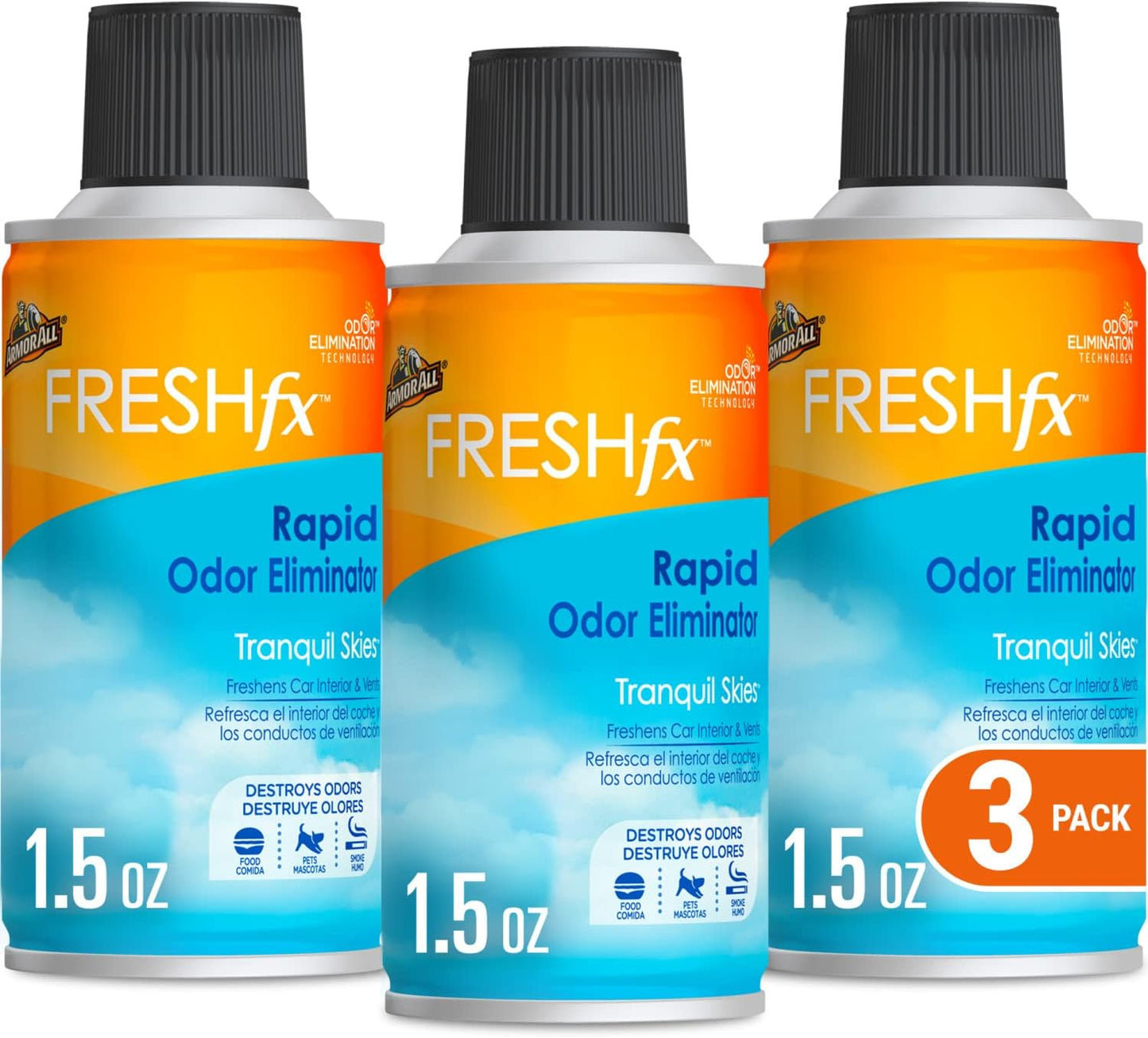 Armor All Car Air Freshener and Purifier, Car Odor Eliminator, 1.5 Ounce (Pack of 3)