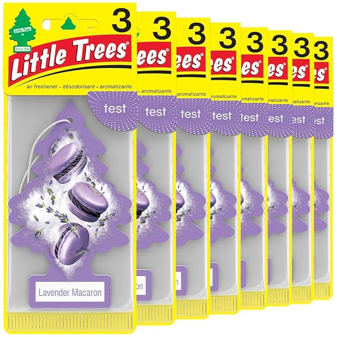 LITTLE TREES Car Air Freshener | Hanging Tree Provides Long Lasting Scent for Auto and Home | Lavender Macaron, 24 Air Fresheners