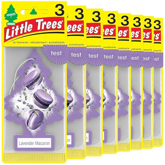 LITTLE TREES Car Air Freshener | Hanging Tree Provides Long Lasting Scent for Auto and Home | Lavender Macaron, 24 Air Fresheners