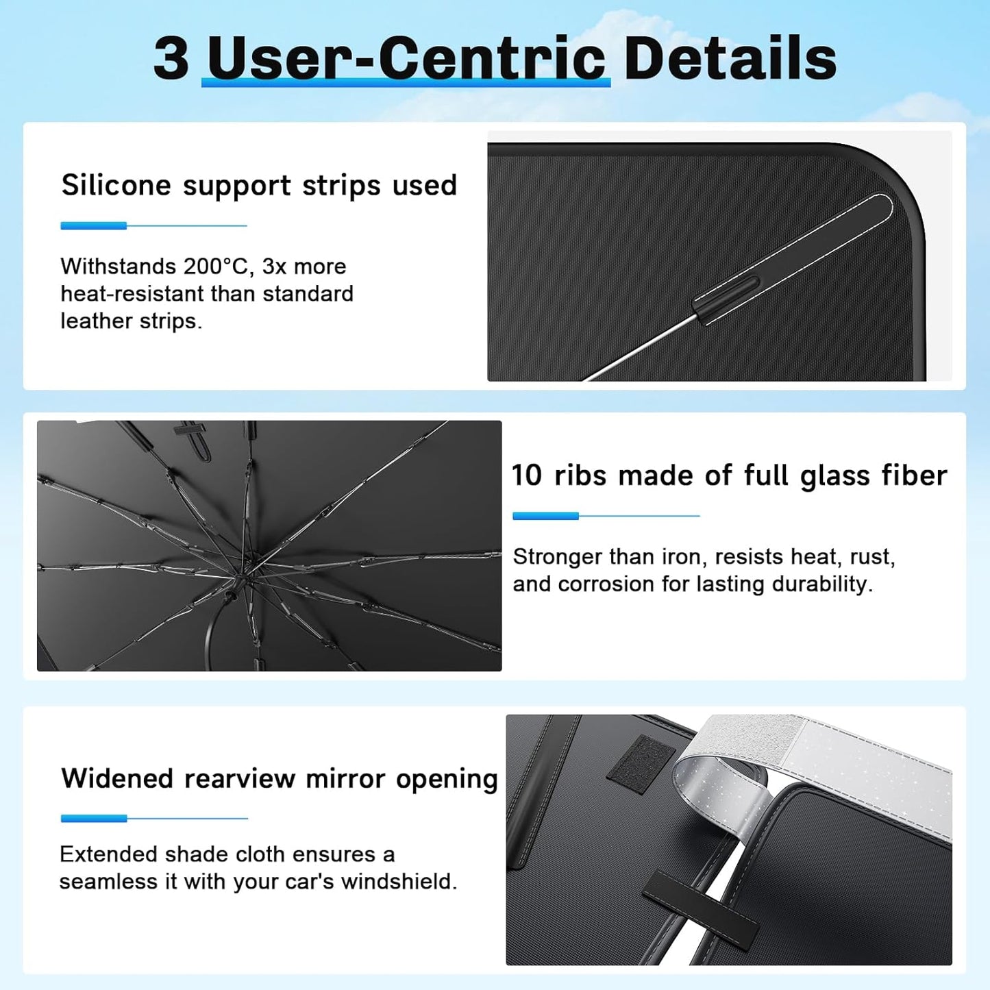 SXCY for 2025 Toyota Camry Windshield Umbrella Sunshade [Easier Foldable] for 2025 Toyota Camry Accessories 2025 Camry Sunshade Umbrella for 2025 Camry Windshield Sun Shade Umbrella Car Sun Protection