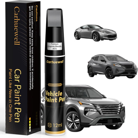Platinum Graphite Metallic(K51) Touch Up Paint Compatible with Nissan, Exact Match Car Paint Pen Automotive Scratch Repair Remover Kit Quick & Easy Solution for Vehile Chips and Nicks