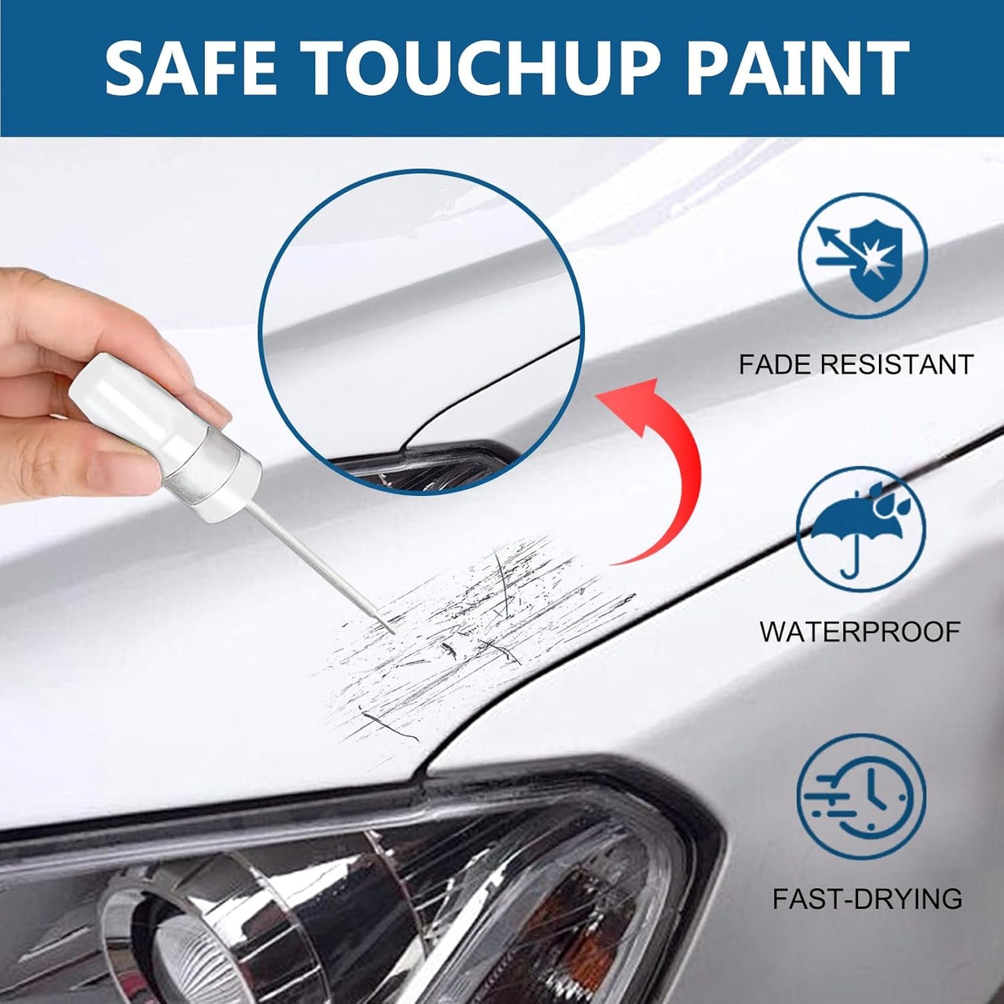 Wind Chill Pearl (089) Touch Up Paint for Toyota-Exact Match 2 in 1 touchup Paint Pen for Chips and Nicks Repair Car Paint Scratch Repair Kit
