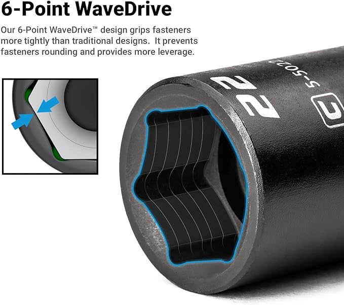 Capri Tools Deep Impact Socket, 1/2-Inch Drive, 6-Point, Metric (11 mm)