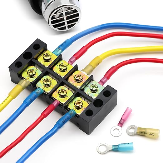 600Pcs Heat Shrink Wire Connectors Electrical Kit - Oiojuct Marine Automotive Crimp Terminals Assortment, Waterproof Ring Fork Spade Electrical Butt Connector