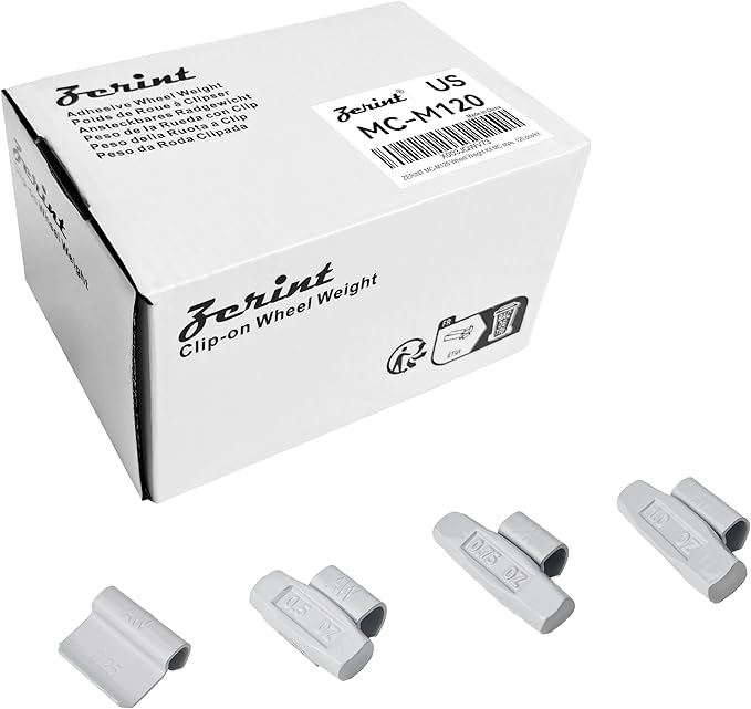MC-M120 Wheel Weight Kit MC Style Grey 120pcs/kit: 1/4oz, 1/2oz, 3/4oz, 1oz 30pcs Each