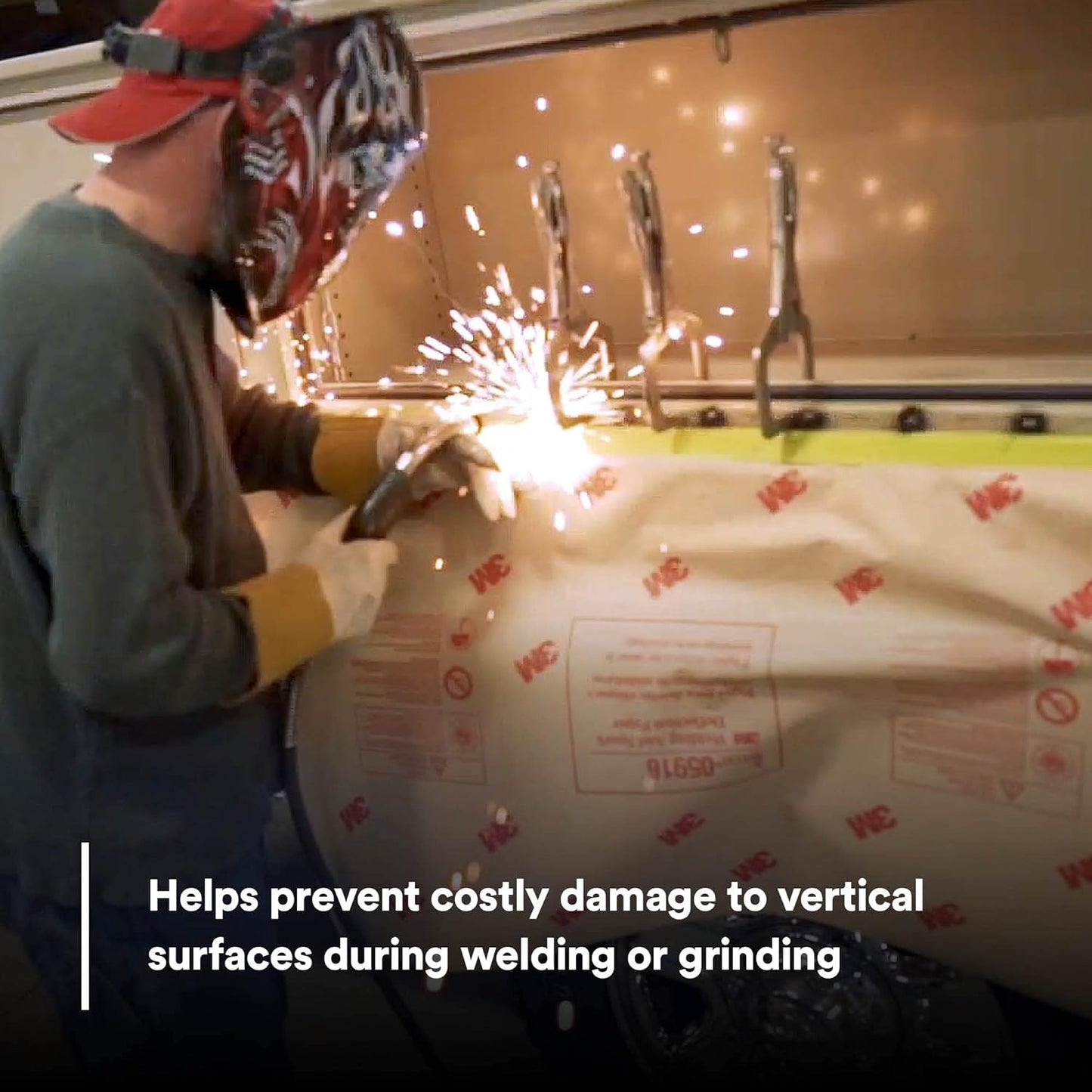 3M Welding and Spark Deflection Paper 05916, Flame Retardant, Adhesive Backing, Repositionable, 24 in x 150 ft