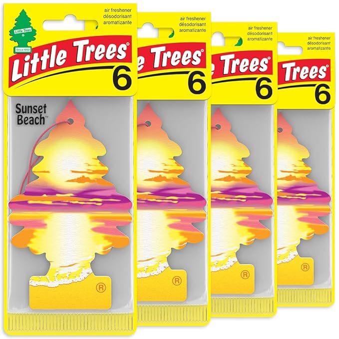 LITTLE TREES Car Air Freshener | Hanging Tree Provides Long Lasting Scent for Auto and Home | Sunset Beach, 24 Air Fresheners