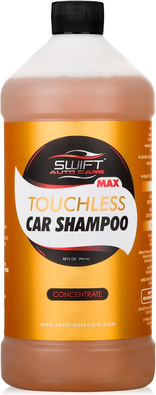 Swift Touchless Car Shampoo MAX Concentrate (32 Oz) - No Brushing Required, High Foaming Car Soap, Heavy Duty, Auto Detergent for Foam Cannon, Works on Cars, Trucks, RVs, Upholstery & More!