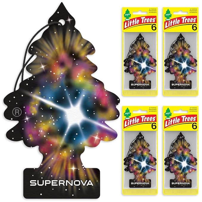 LITTLE TREES Car Air Freshener | Hanging Tree Provides Long Lasting Scent for Auto and Home | Supernova, 24 Air Fresheners