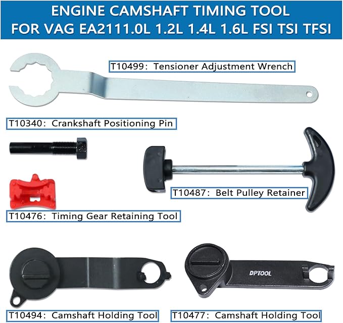 Camshaft and Crankshaft Timing Tool Set Replacement for VAG EA211 1.0L 1.2L 1.4L 1.6L FSI TSI TFSI Petrol Engine Compatible with VW Audi A3 /Golf VII/Jetta/Skoda Octavia/Seat Leon