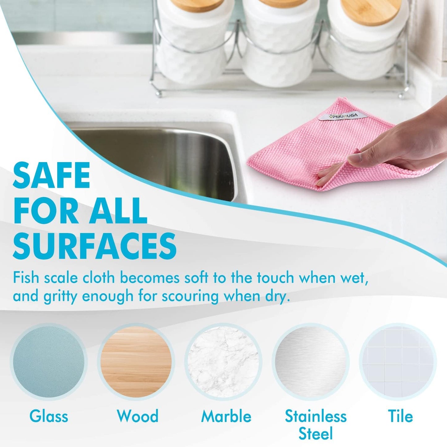 Easy Clean Streak Free Glass Cleaning Miracle Microfiber Cleaning Cloth for Kitchen,Counter,Window,Mirror Lint Free Dish Drying Cloths Glass Polishing Rag,All-Purpose,Reusable,Nanoscale Pack of 6