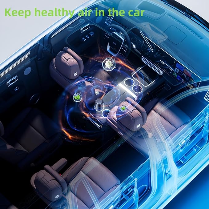 Smart Dffuser for Car, Colorful Light Scent Diffuser, Auto On/Off Car Air Freshener, Adjustable Intensity, 4 Mode Scents Refill X2 (Osmanthus Orchid)