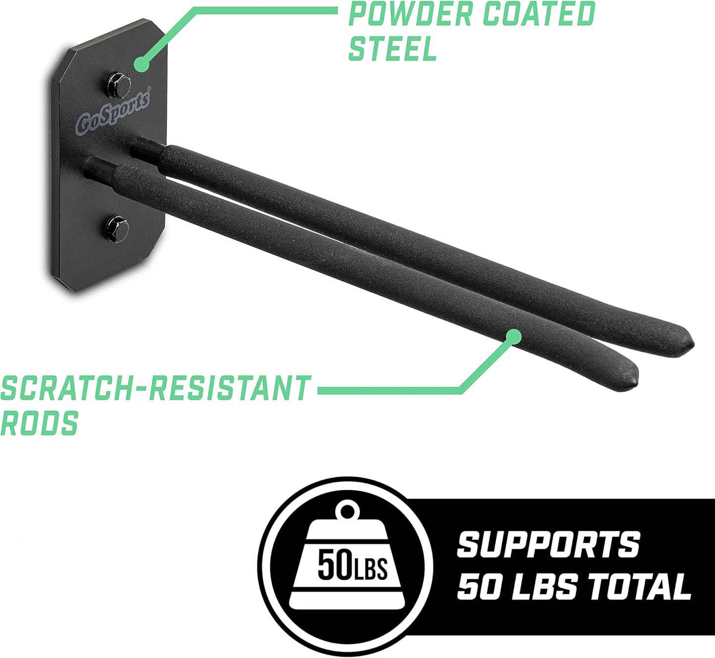 GoSports Wall Mounted Ski and Snowboard Storage Rack - 2 or 8 Ski Sizes