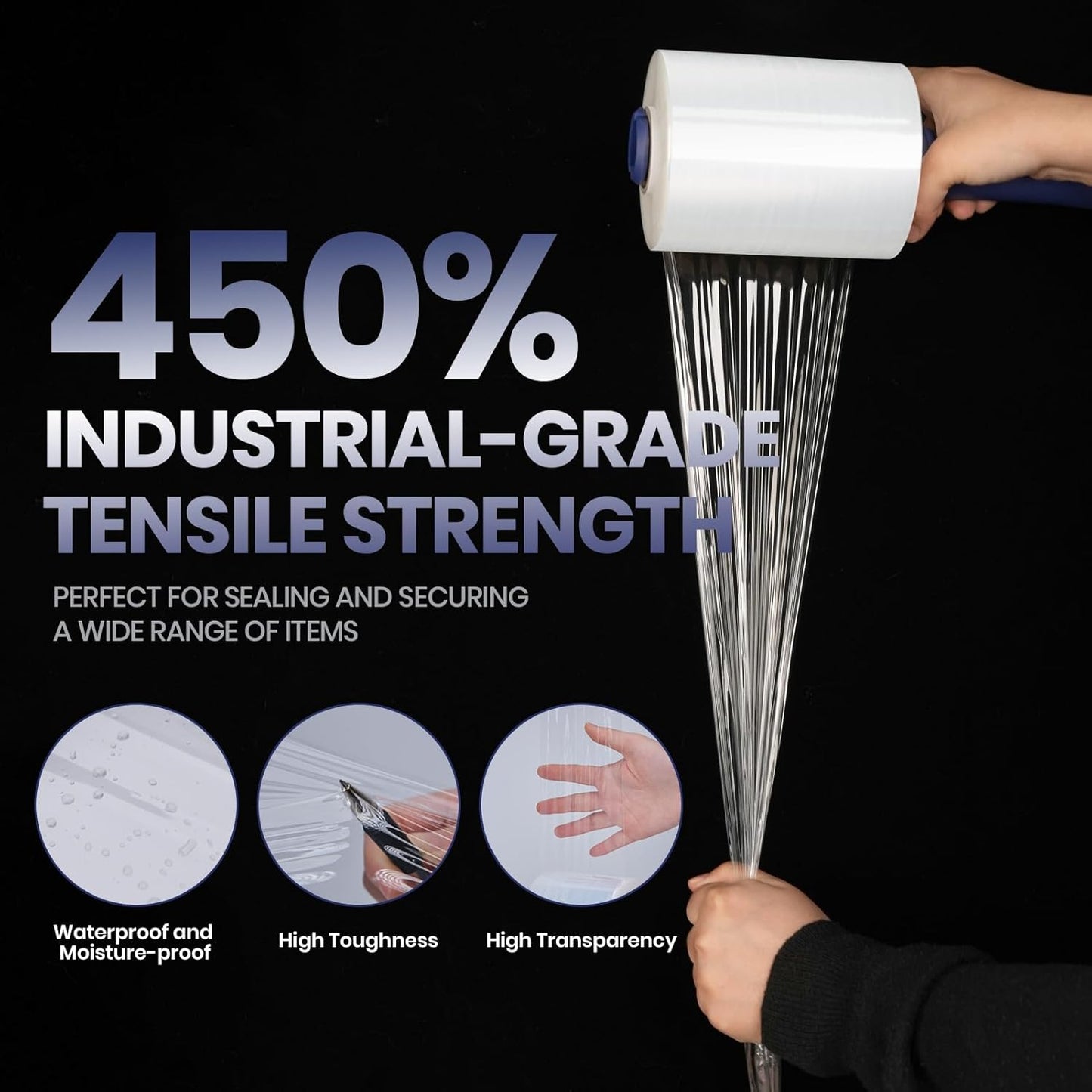 ADHES Mini Hand Stretch Wrap Film, 5 Inch x 1000 Feet, 12-Pack 80 Gauge Industrial Strength Stretch Film, Shrink Wrap Roll for Packing, Pallet Wrap, Furniture Wrapping Moving & Protection