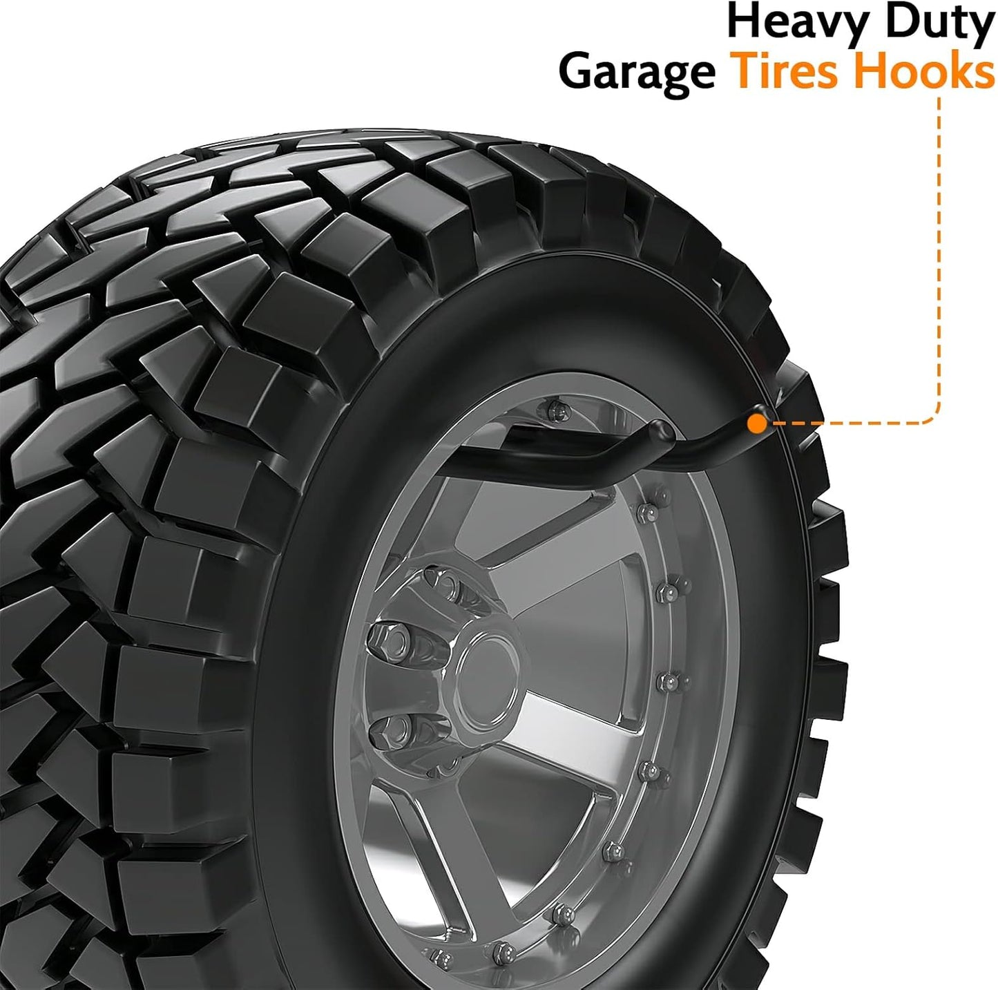 4Pcs Heavy Duty Storage Hooks, Alloy Steel, Wall Mount, 120lb Capacity, Garage Organization