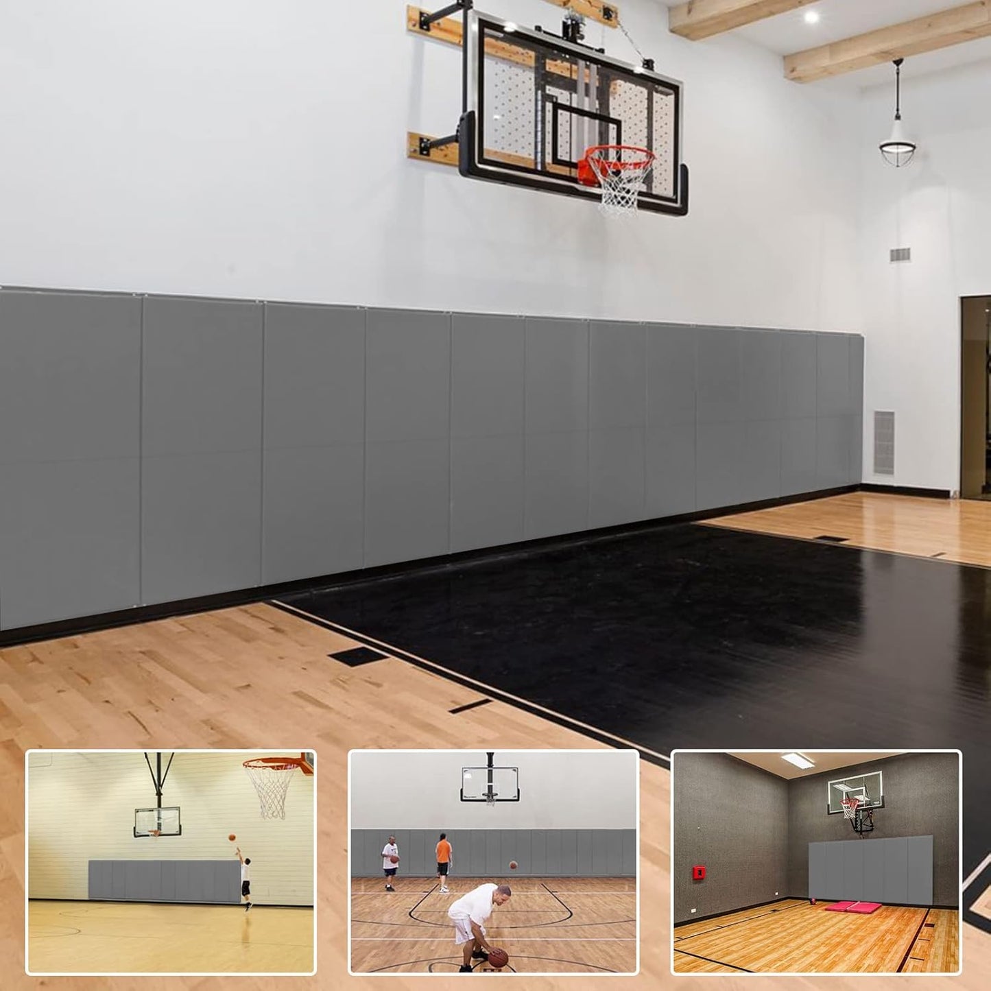 PROGOAL 2"/4" Thick Foam Protection Wall Pad，Gym Basketball-Court Protectors，Durable Waterproof Padding for Wall-Mounted Basketball Hoops(60" L x 20" W)…