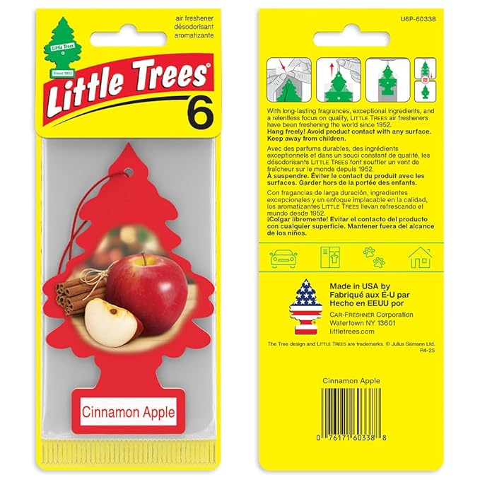 LITTLE TREES Car Air Freshener | Hanging Tree Provides Long Lasting Scent for Auto and Home | Cinnamon Apple, 24 Air Fresheners