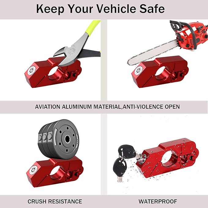 Motorcycle Throttle Lock - Heavy Duty Motorcycle Locks Anti Theft, Motorcycle Accessories for Moped Dirt Bike Scooter and ATV