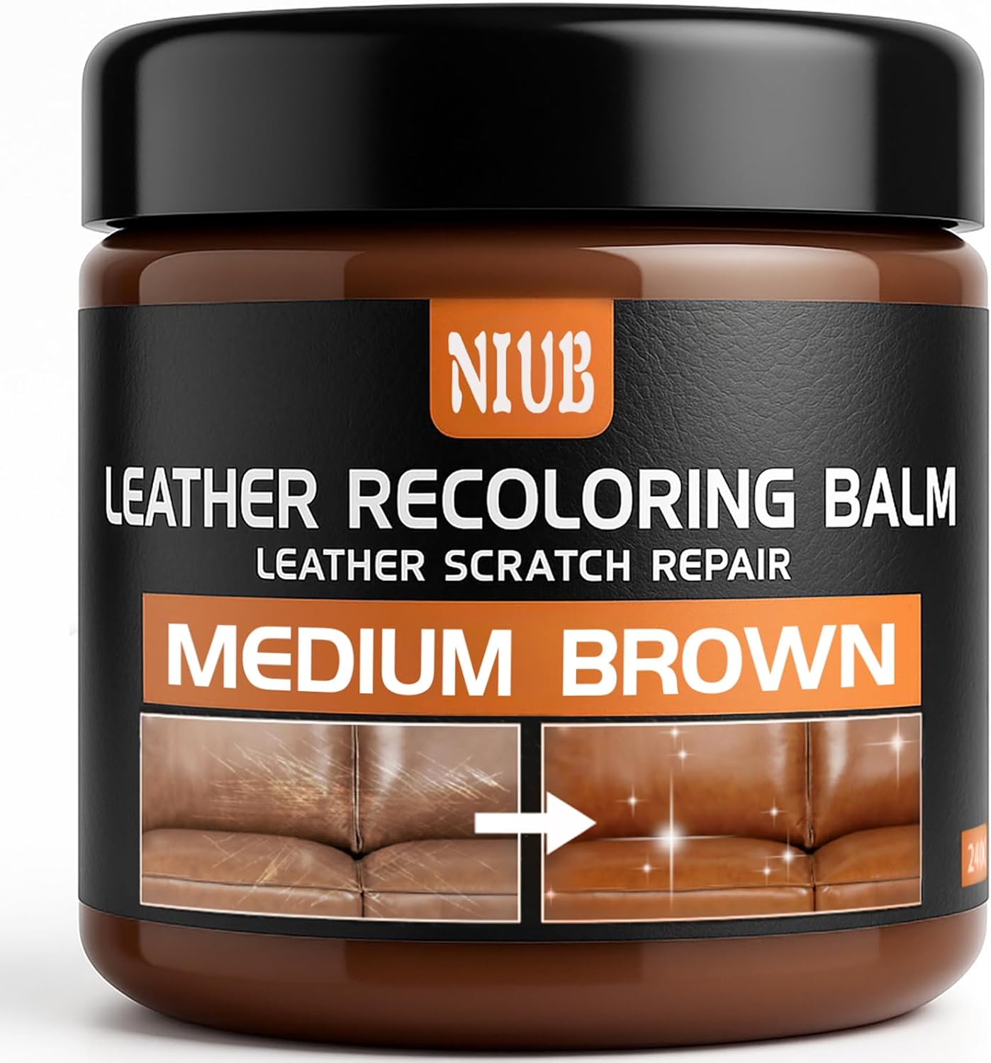 Leather Recoloring Balm Leather Color Restorer Scratch Repair Leather Paint for Furniture Couches Car Seats Shoes Bags Leather Dye and Restorer Restores Faded and Scratched Leather-Medium Brown