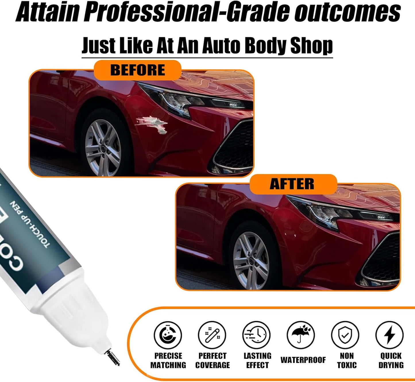 3T3 Ruby Flare Pearl Touch Up Paint for Toyota, Car Paint Pen Scratch Repair Two-In-One Touch Up Paint, Premium Car Scratch Remover for Deep Scratches