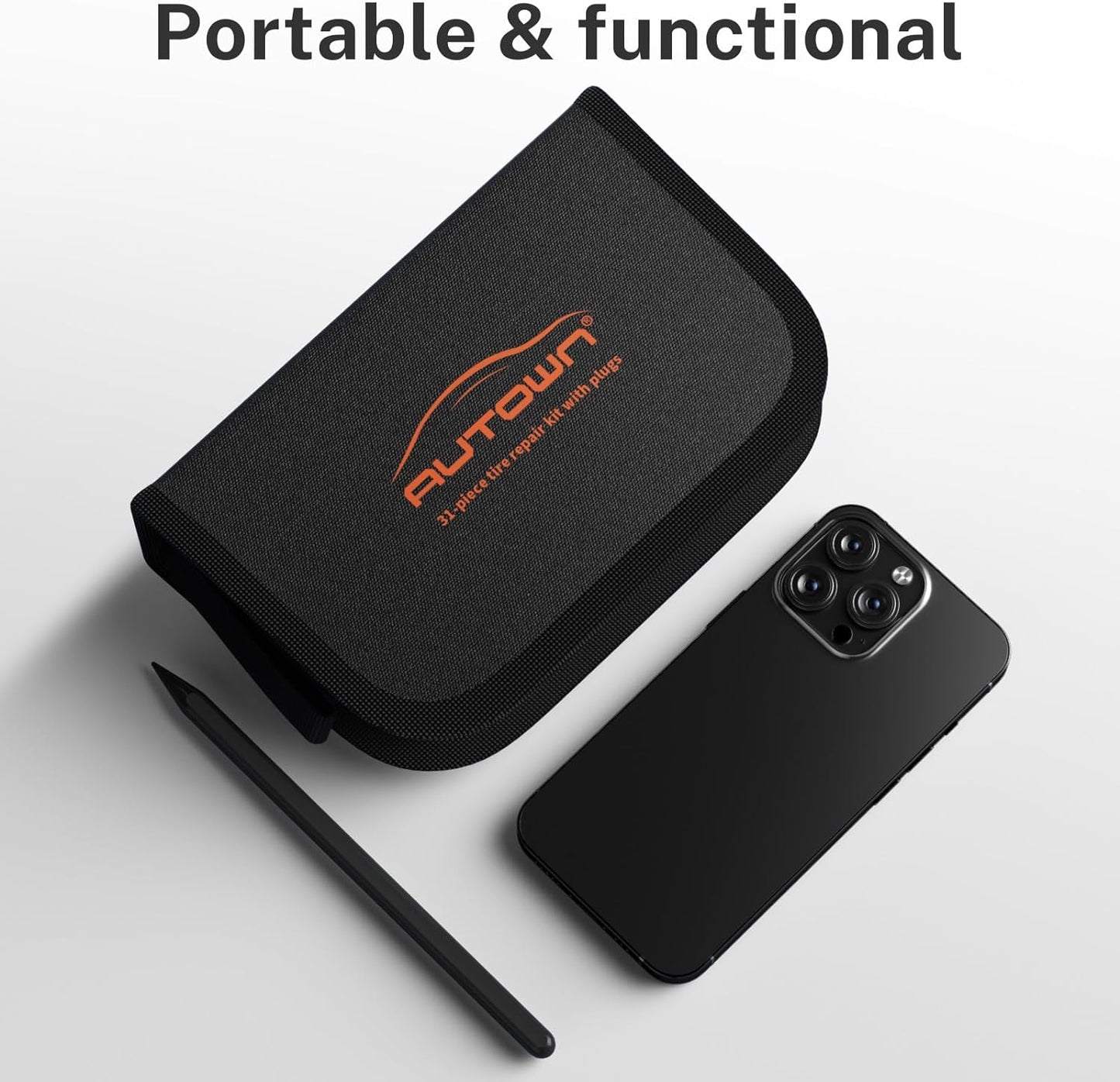 Flat Tire Repair Kit with Plugs 31 Pcs for Car, Motorcycle, ATV, Jeep, Truck, Tractor Flat Tire Puncture Repair