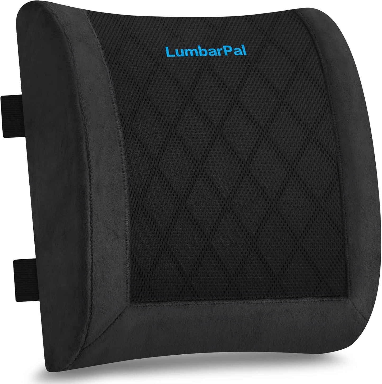 Lumbar Support Pillow for Office Chair Back Support Lumbar Pillow for Car, Gaming, Office Chair - Improve Sitting Posture & Back Pain Relief, Memory Foam, Adjustable Straps, Fluffy Black