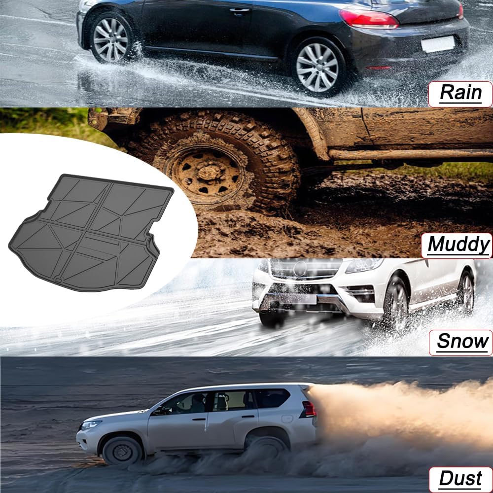 RAV4 Cargo Liners - All Weather Rear Cargo Trunk Tray Floor Mats Compatible with 2013 2014 Toyota RAV4 Non Electric(EV) Models,2015-2018 Toyota RAV4 All Models,3D Waterproof TPO Accessories Custom Fit