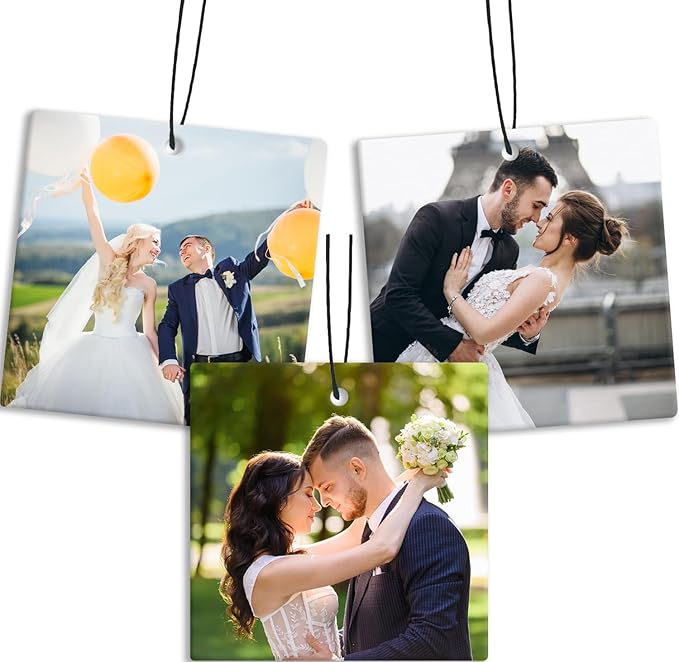 Custom Air Freshener for Car, Personalized Air Fresheners, Custom Double Sided photo Air Freshener, for Wardrobe,Bathroom and Hanging Ornaments (square)