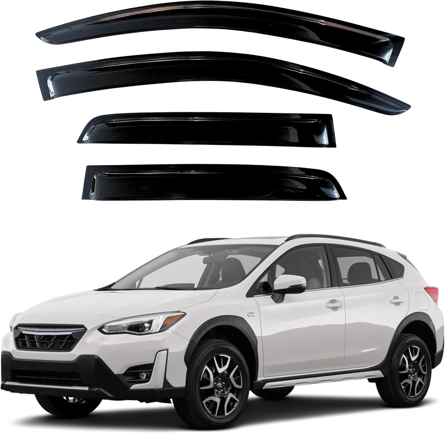 KPY Window Visor Compatible with Subaru Crosstrek 2018-2023 & Impreza Hatchback 2017-2023, 4PC Rain Guard Side Window Vent Deflectors Tape-On Style, 2017 2018 2019 2020 2021 2022 2023 2024