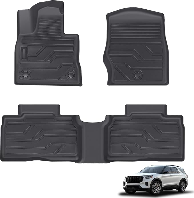 KARPAL Floor Mats Fit for 2020-2026 Ford Explorer 6 & 7 Seats, 3D Custom Fit 1st & 2nd Row Liner, TPE All Weather Floor Liners for Explorer Active/ST-Line/ST/Platinum/XLT