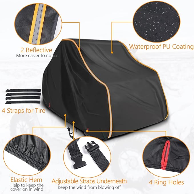 StarknightMT RZR UTV Cover 2-3 Seater - Waterproof 420D Heavy Duty Outdoor Storage Cover Compatible with Polaris RZR Ranger Commander Defender YXZ 1000R Rhino Pioneer Maverick Sport ZFORCE General