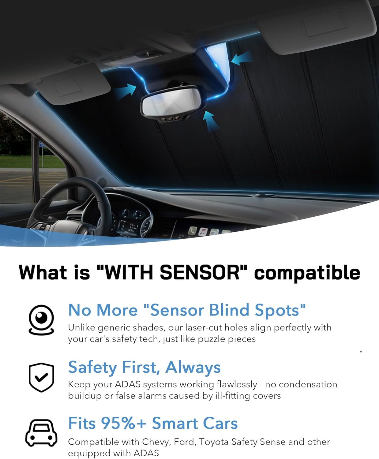 Windshield Sun Shade for Acura RDX 2013-2018,Front Window Sunshade Shield,2-in-1 Reflective Sun Shade,Silver for Summer, Black for Winter