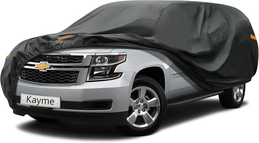 Kayme 7 Layers SUV Car Cover Custom Fit for Chevrolet Chevy Suburban (1973-2025) Waterproof All Weather for Automobiles, Outdoor Full Cover Rain Sun UV Protection.