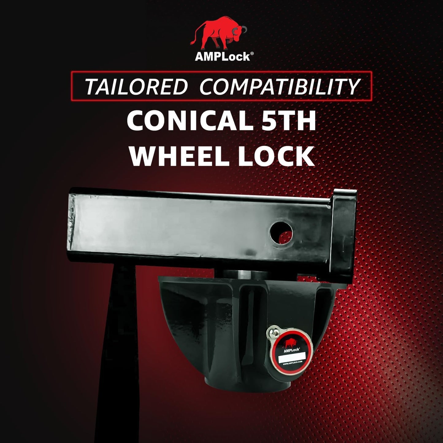 AMPLock - U-LPCVR Heavy Duty 5th Wheel Lock, Patented Cylinder Lock, Travel Trailer Security Conical 5th Wheel Lock, Reliable Heavy Duty 5th Wheel Lock, Anti Theft Trailer Protection & Security