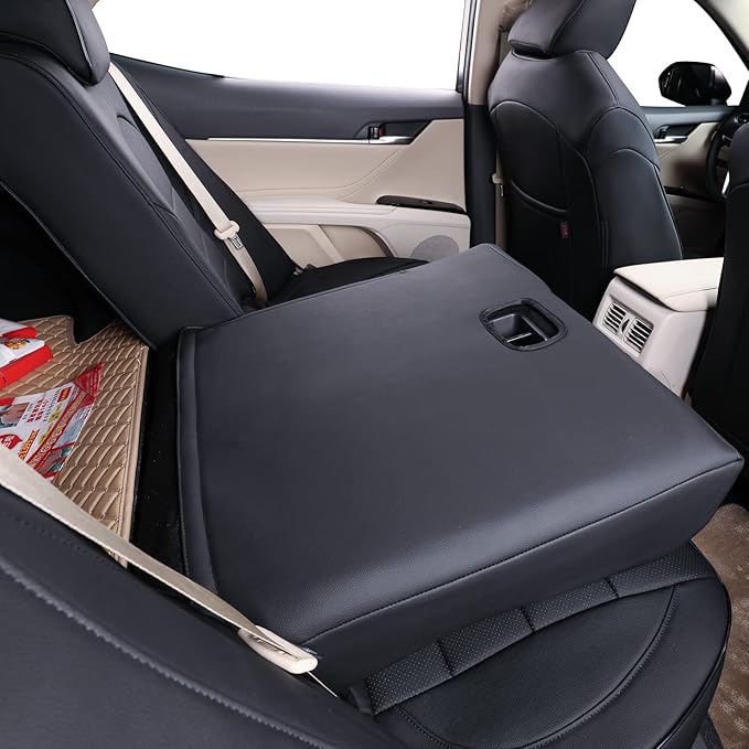 EKR Camry Seat Covers for Toyota Camry TRD 2020 2021 2022 2023 2024,Waterproof Truck Seat Cushion Protectors,Leather Car Seat Cover Full Set -Faux Leather (Black/Gray)