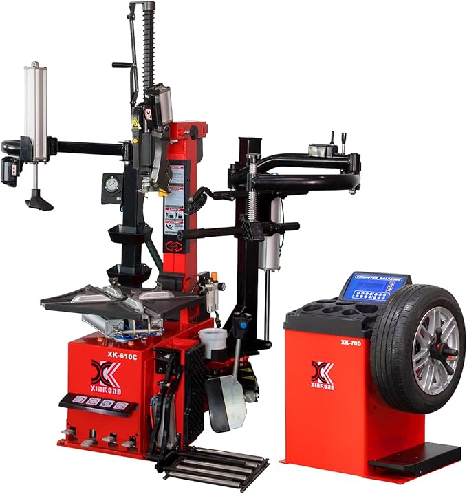 XK-610C-70D Tire Changer Machine Combo Wheel Balancer Rim Clamp 28 Inches 2.0 Horsepower