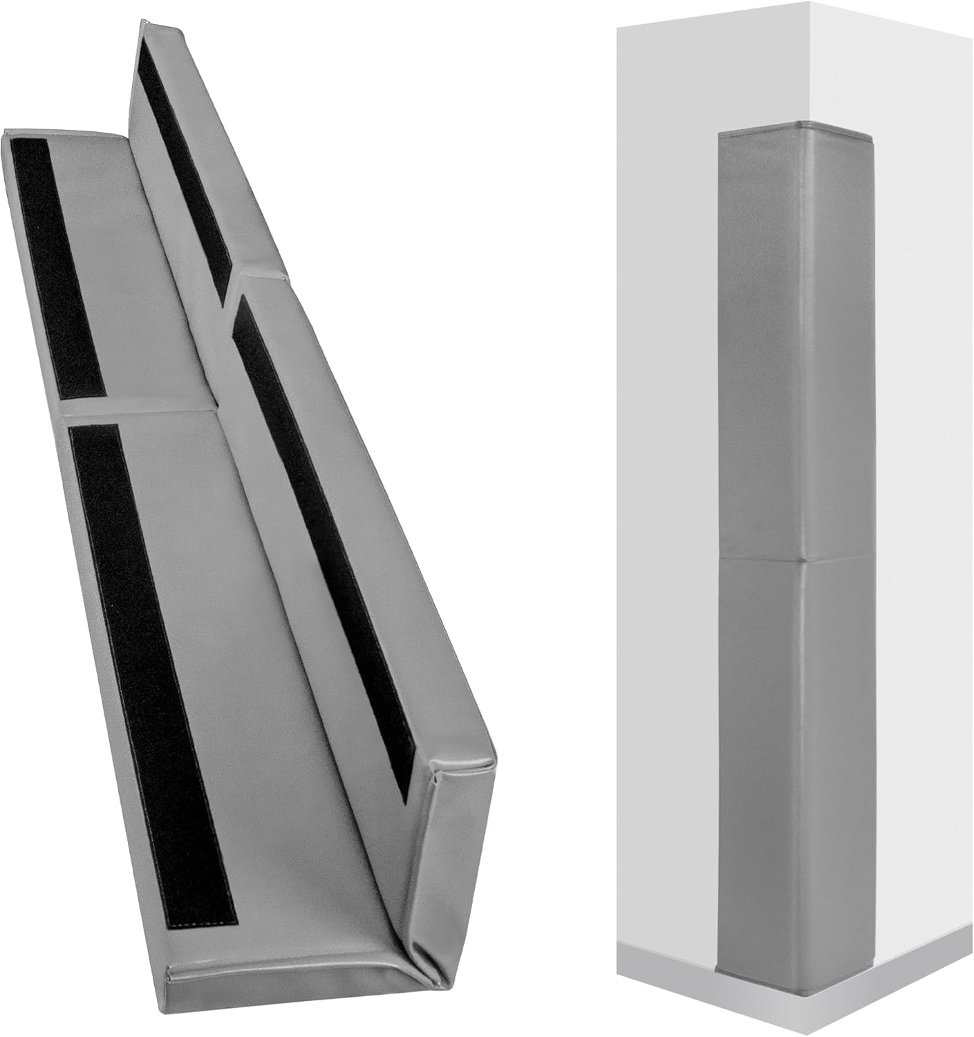 Wall Corner Guards & Edge Protector, Heavy Duty Wall Corner Protective Safety Padding, All-Weather 2 Sides Corner Pad for Gyms, Basketball Court, Playrooms, Garages,etc. (Gray, 5FT Tall 6in Sides)